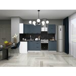 Кухонный гарнитур, столешница Тростник 38мм, Кухня Модена 280см Белый/Дуб Бирюзовый - Изображение 1