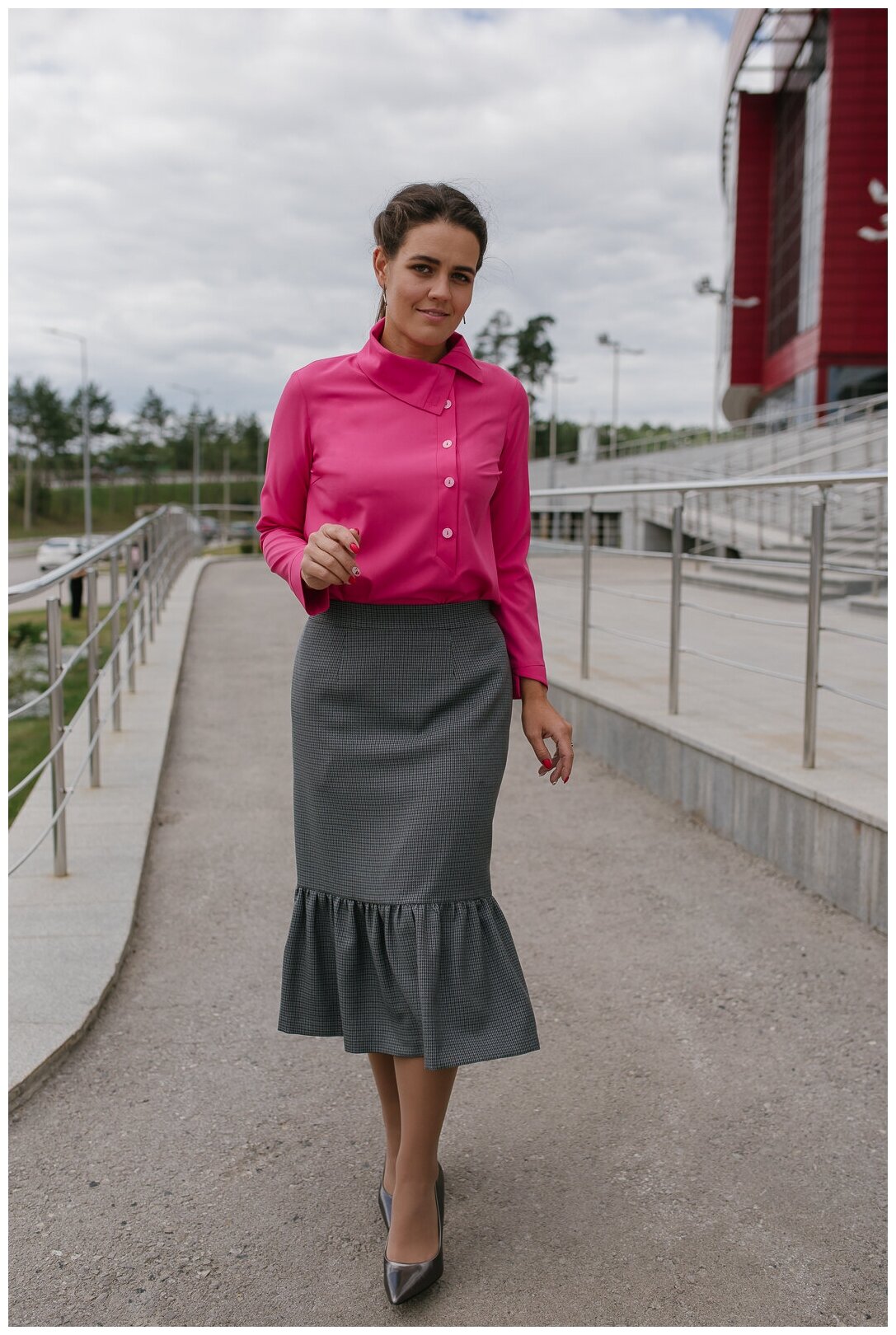 Юбка прямая Mila Bezgerts 998ВЕ, цвет Синий, размер 48-