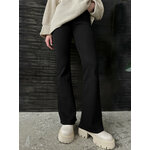 Джинсы широкие прямые стрейч с высокой посадкой трубы - Изображение 3