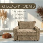 Кресло-кровать Баррни с выкатным механизмом в светло-сером велюре К81 - Изображение 1