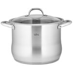 Кастрюля стеклянной крышкой. Размер: 14х8 см. (1,2 л) с антипригарным покрытием, цвет: коричневый. - Изображение 4