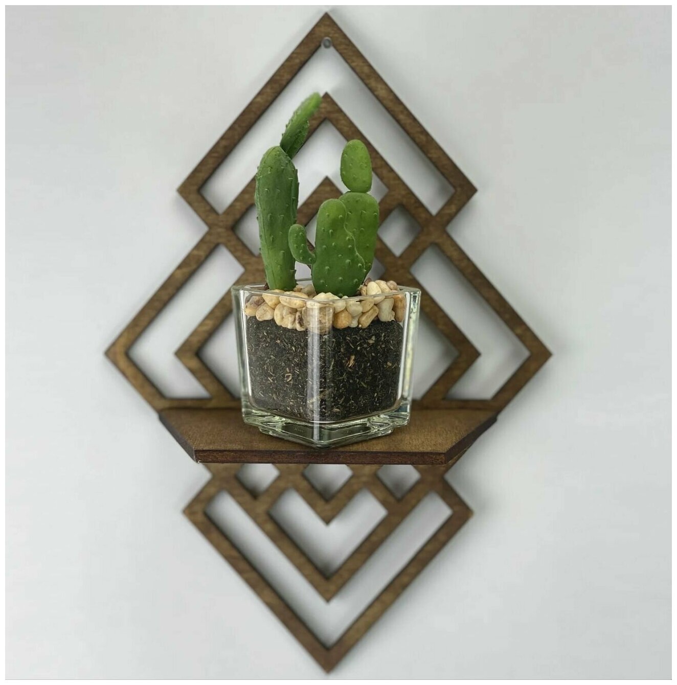 Ais Laser Декоративная деревянная полка для мелких предметов, растений, свечей