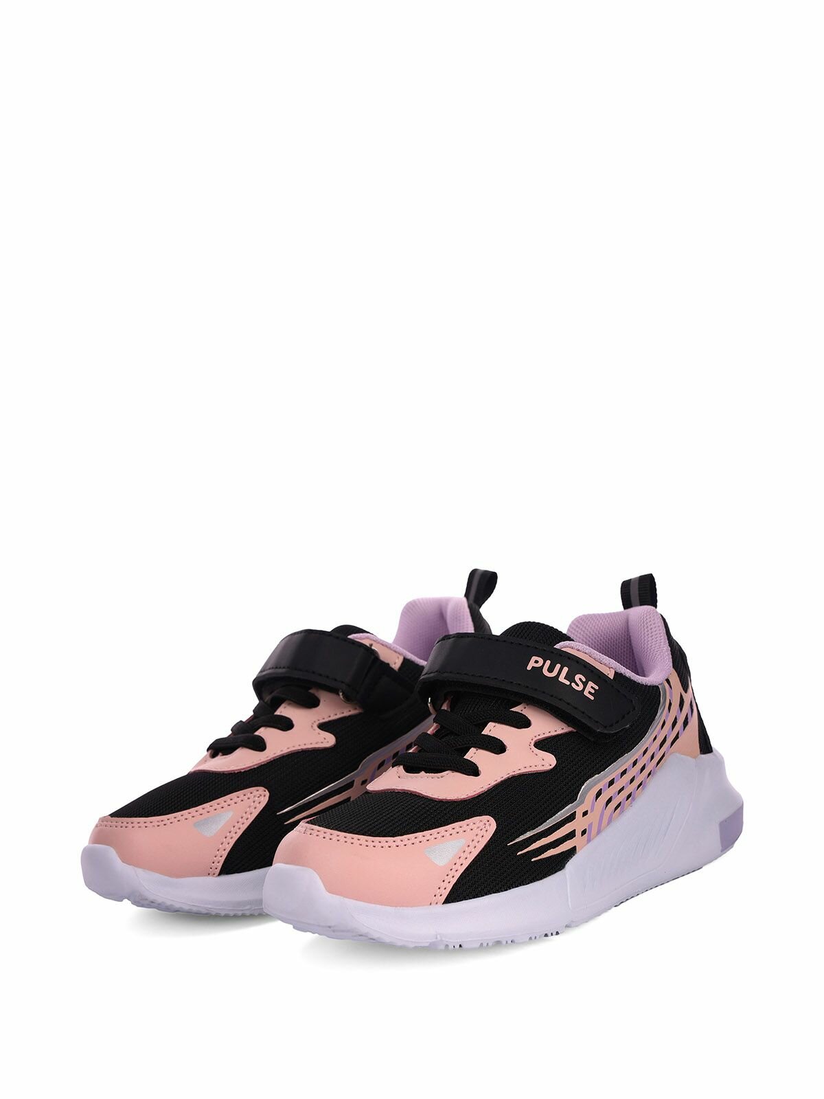 Черные всесезонные кроссовки на липучке для девочек, Pulse 219-42GO-018TT