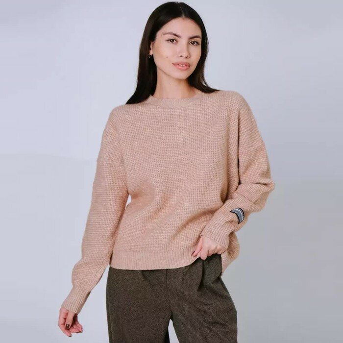 Свитер женский, цвет бежевый, размер 44-48 (ONE SIZE), "DommoD"