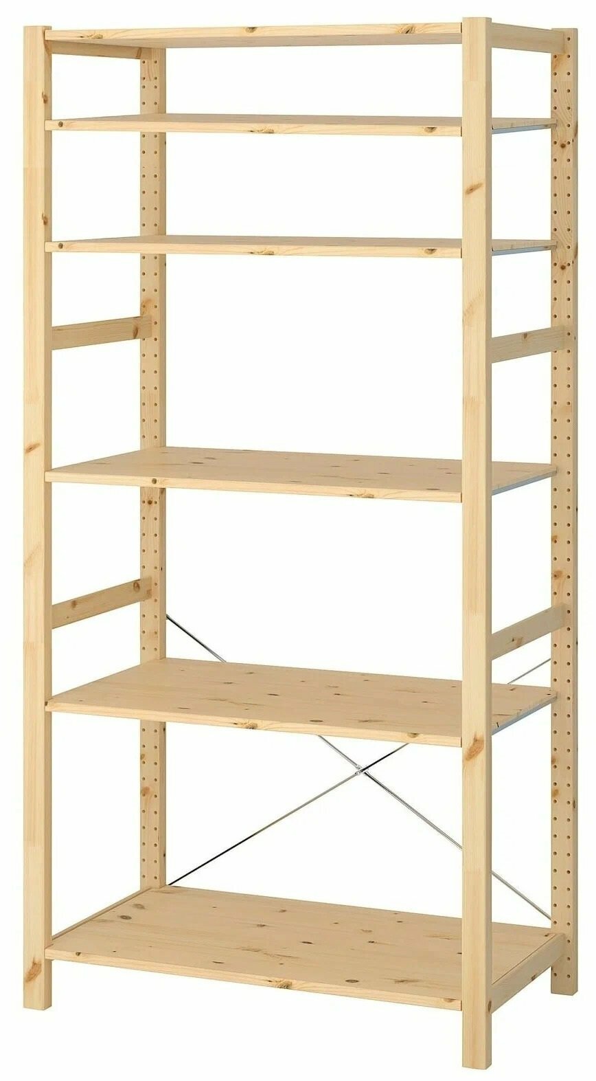 ИКЕА Стеллаж деревянный напольный IKEA Ivar 89х30х226 см, 6 полок, сосна