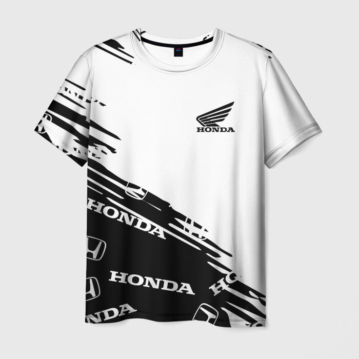 VseMayki.Ru Мужская футболка 3D Honda sport pattern, M (46-48), белый