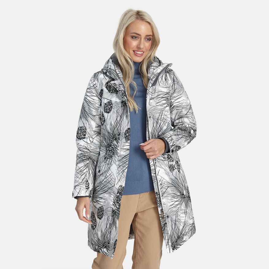 Куртка Парка зимняя Huppa Minna размер S, светло-серый с принтом